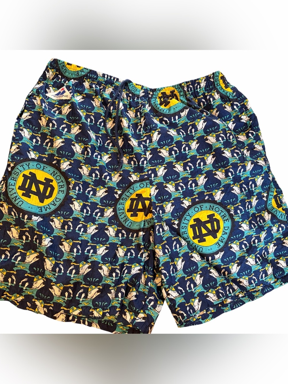Vintage 90s Notre Dame Fighting Irish track shorts by Apex One All over print